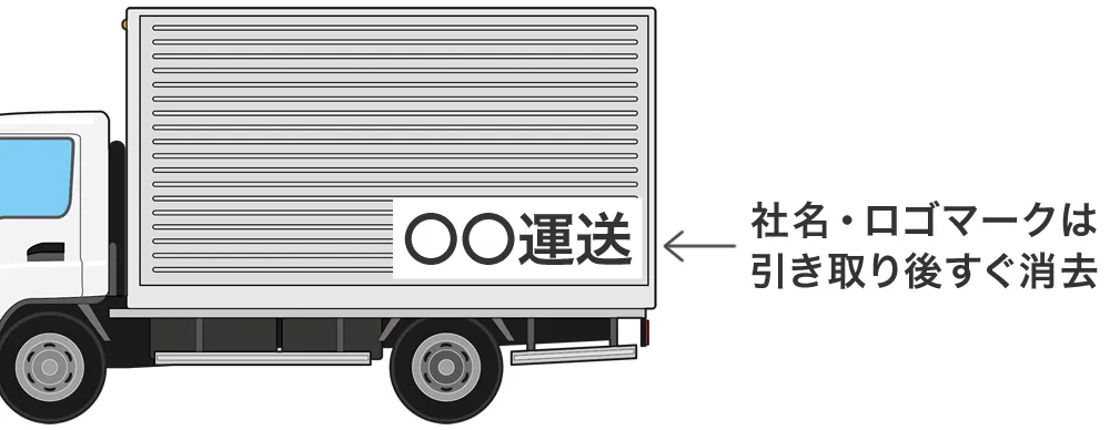 買取後に社名やロゴマークを消去